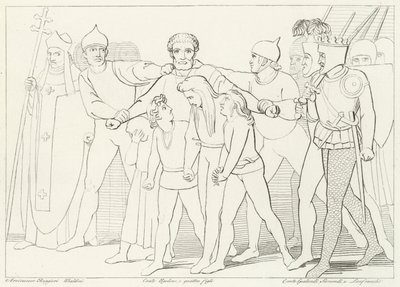 Comte Ugolin Saisi, Enfer, Chant 33 (gravure) - John (after) Flaxman