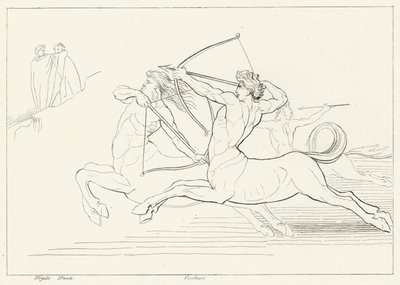Rencontre avec les Centaures, Enfer, Chant 12 (gravure) - John (after) Flaxman