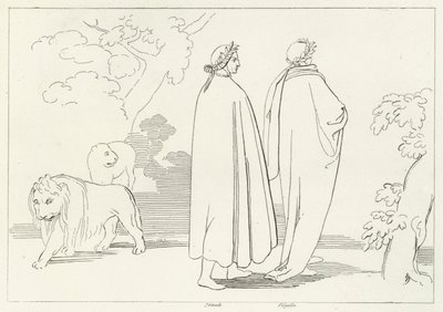 Entrée dans la forêt sombre, Enfer, Chant 1 (gravure) - John (after) Flaxman