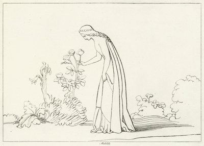 Matilda, Purgatoire, Chant 28 (gravure) - John (after) Flaxman