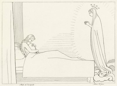 La naissance de Cacciaguida, Paradis, Chant 15 (gravure) - John (after) Flaxman