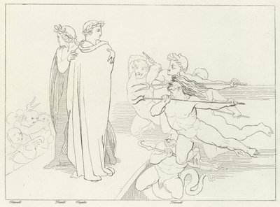 Le Pont, Enfer, Chant 21 (gravure) - John (after) Flaxman