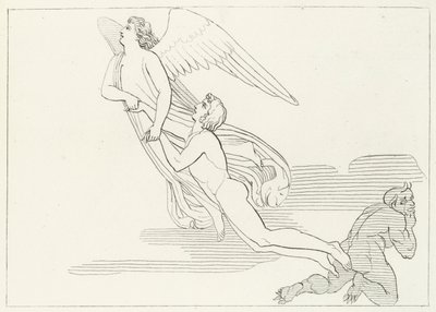 La Délivrance de Buonaconte, Purgatoire, Chant 5 (gravure) - John (after) Flaxman