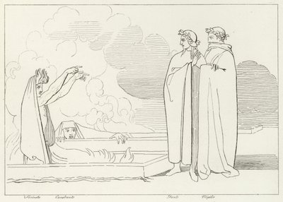 Les Sépulcres Ardents, Enfer, Chant 10 - John (after) Flaxman