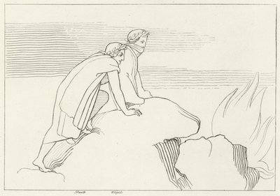 Le Gouffre Enflammé, Enfer, Chant 26 (gravure) - John (after) Flaxman