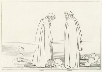 Le Lac Gelé, Enfer, Chant 32 (gravure) - John (after) Flaxman