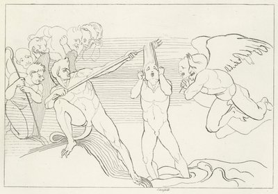 Le Lac de Poix, Enfer, Chant 22 (gravure) - John (after) Flaxman