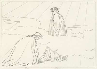 La Sphère lunaire, Paradis, Chant 2 (gravure) - John (after) Flaxman