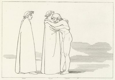 La Rencontre avec Sordello, Purgatoire, Chant 6 (gravure) - John (after) Flaxman
