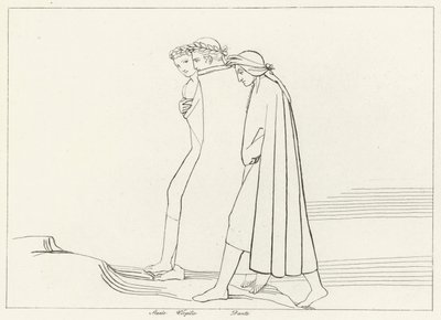 La Rencontre avec Stace, Purgatoire, Chant 21 (gravure) - John (after) Flaxman