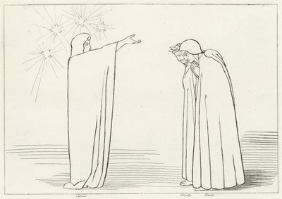 La Montagne de la Probation, Purgatoire, Chant 1 (gravure) - John (after) Flaxman