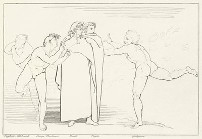 La Pluie de Feu, Enfer, Chant 16 (gravure) - John (after) Flaxman