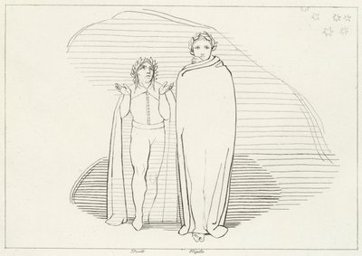 La remontée, Enfer, Chant 34 (gravure) - John (after) Flaxman