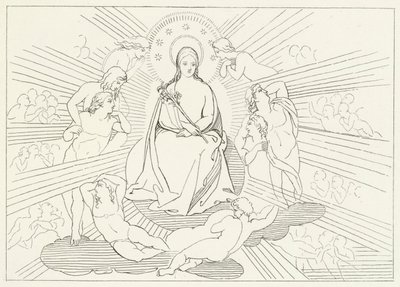 La Vierge Marie, Paradis, Chant 31 (gravure) - John (after) Flaxman