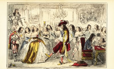 Le roi Charles II à une fête dansante pendant la Restauration, vers 1660 - John (after) Leech