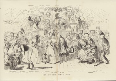 Le bal masqué de Mr Punch (gravure) - John (after) Leech