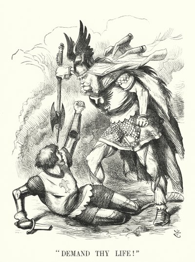 Caricature de Punch : Demande ta vie ! - Défaite de la France dans la guerre franco-prussienne - John (after) Tenniel
