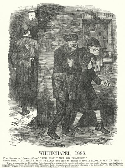 Caricature de Punch : Whitechapel - John (after) Tenniel
