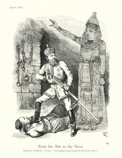 Caricature de Sir John Tenniel : Du Nil à la Neva (gravure) - John (after) Tenniel