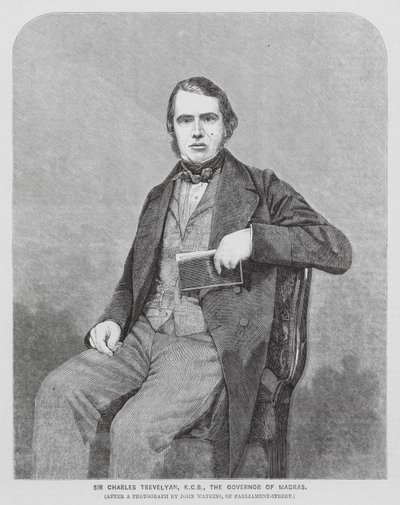 Sir Charles Trevelyan, administrateur colonial britannique (gravure) - John (after) Watkins