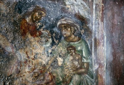 Fresque de la Sainte Famille, église byzantine d