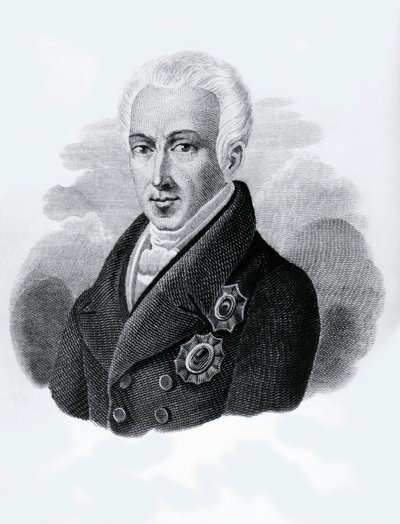 Portrait du comte Ioannis Antonios Kapodistrias (1776-1831), président de la République grecque de 1828 à 1831, gravure - Walter Charles Mills