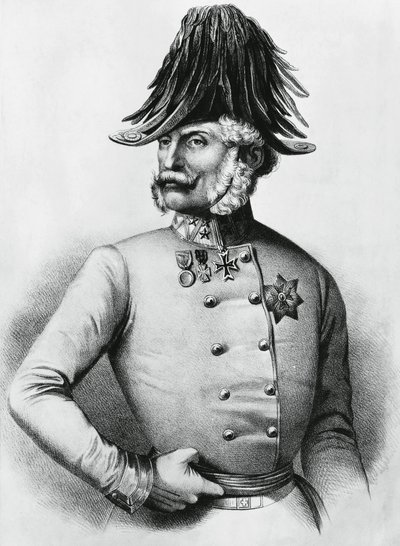 Portrait de Ferencz Gyulai (1798-1868), général et homme politique austro-hongrois, gravure - Walter Charles Mills