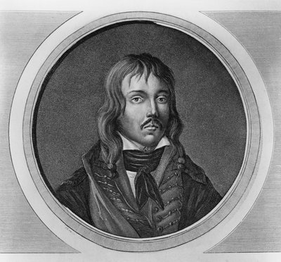 Portrait de François Séverin Marceau-Desgraviers (1769-1796), général français des guerres révolutionnaires, gravure - Walter Charles Mills