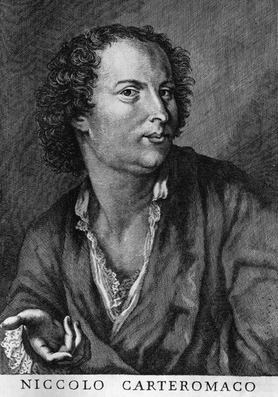 Portrait de Niccolo Forteguerri, également connu sous le nom de Niccolo Carteromaco (1674-1735), poète italien, gravure - Walter Charles Mills