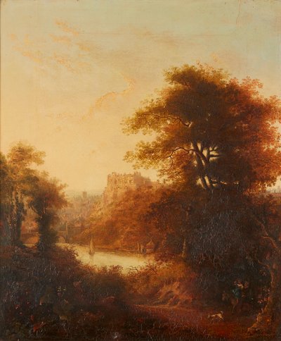 Cathédrale de Durham depuis la rivière - John (attr.to) Glover