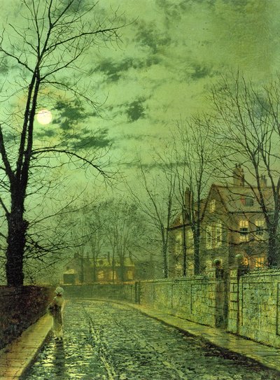 Une route au clair de lune - John Atkinson Grimshaw