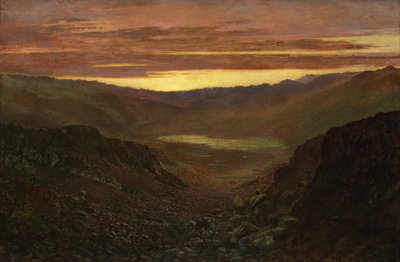 Fleetworth Hollow et Tarn depuis Green Gable Fell au crépuscule - John Atkinson Grimshaw
