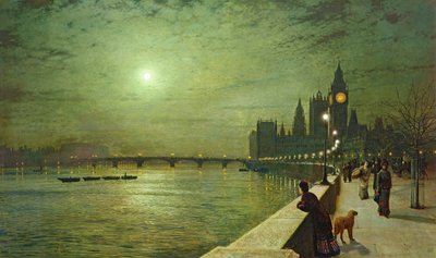 Réflexions sur la Tamise, Westminster - John Atkinson Grimshaw