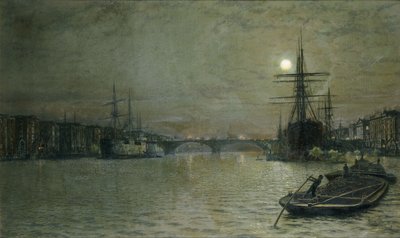 La Piscine et le Pont de Londres la Nuit, 1884 - John Atkinson Grimshaw