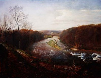 La Wharfe au-dessus de Bolton Woods avec Barden Tower au loin - John Atkinson Grimshaw