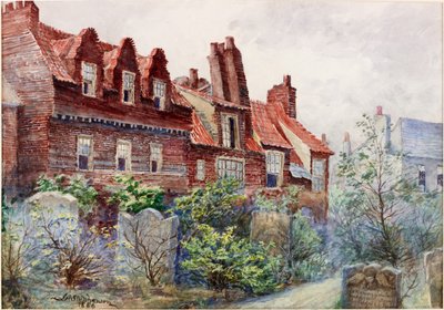 Maisons de Silver Street depuis le cimetière de l