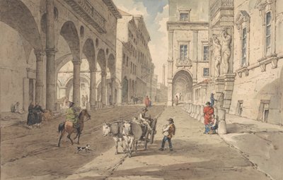 Bologne, Vue dans la Strada Maggiore - John Augustus Atkinson