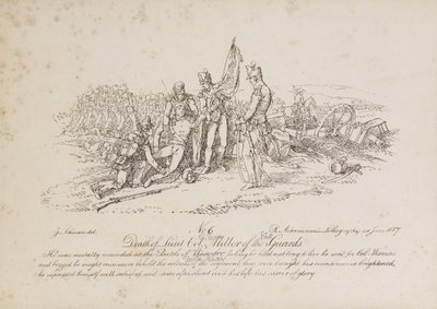 Mort du lieutenant-colonel William Miller des 1st Guards à la bataille de Quatre Bras - John Augustus Atkinson
