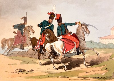 Hussards en uniformes de style hongrois, illustration de 