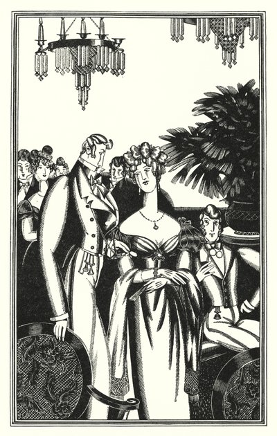 Illustration pour Don Juan de Lord Byron : Juan a été reçu dans la meilleure société - John Austen