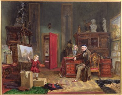 David Roberts (1796-1864) et sa petite-fille dans son atelier, vers 1866 - John Ballantyne