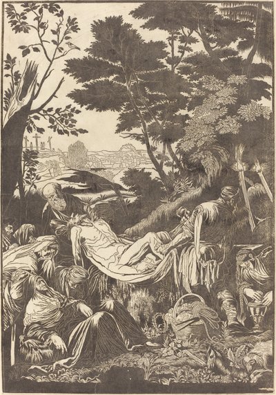 La Mise au Tombeau [recto] - John Baptist Jackson after Jacopo Bassano