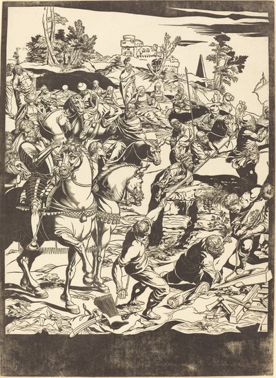 La crucifixion [plaque de gauche] - John Baptist Jackson after Jacopo Tintoretto