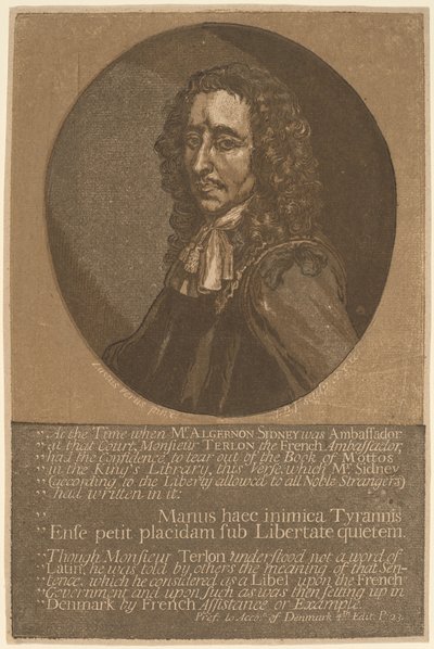 Algernon Sidney - John Baptist Jackson, after Justus van Verus