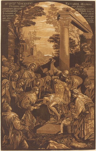 La Résurrection de Lazare - John Baptist Jackson after Leandro Bassano