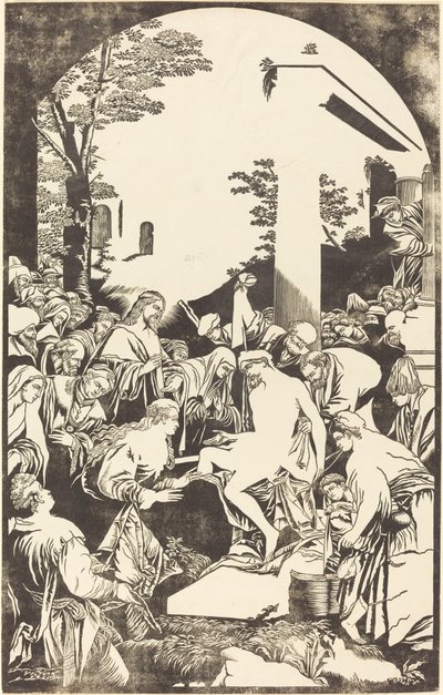 La résurrection de Lazare - John Baptist Jackson after Leandro Bassano