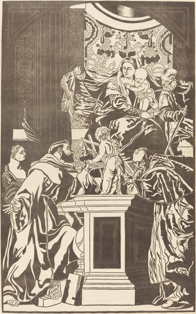 Sainte Famille et Quatre Saints - John Baptist Jackson after Veronese