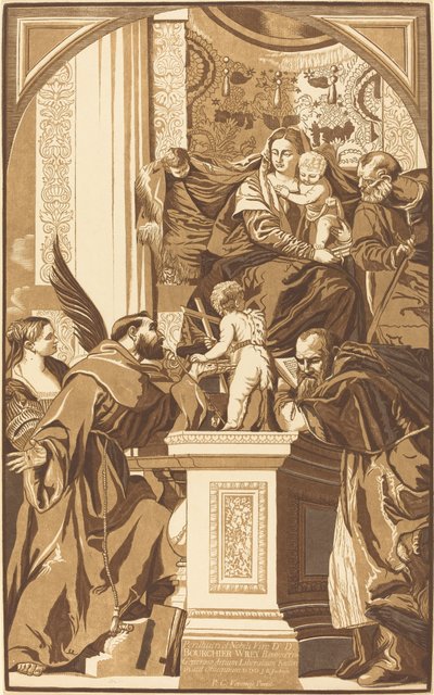 Sainte Famille et Quatre Saints - John Baptist Jackson after Veronese