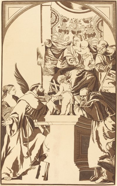 Sainte Famille et Quatre Saints - John Baptist Jackson after Veronese