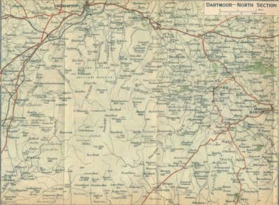 Dartmoor - Section nord, début du 20e siècle - John Bartholomew